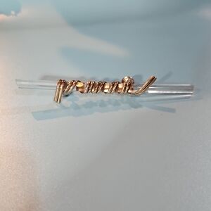 Sterling Silver and Lucite Modern LKV Brooch